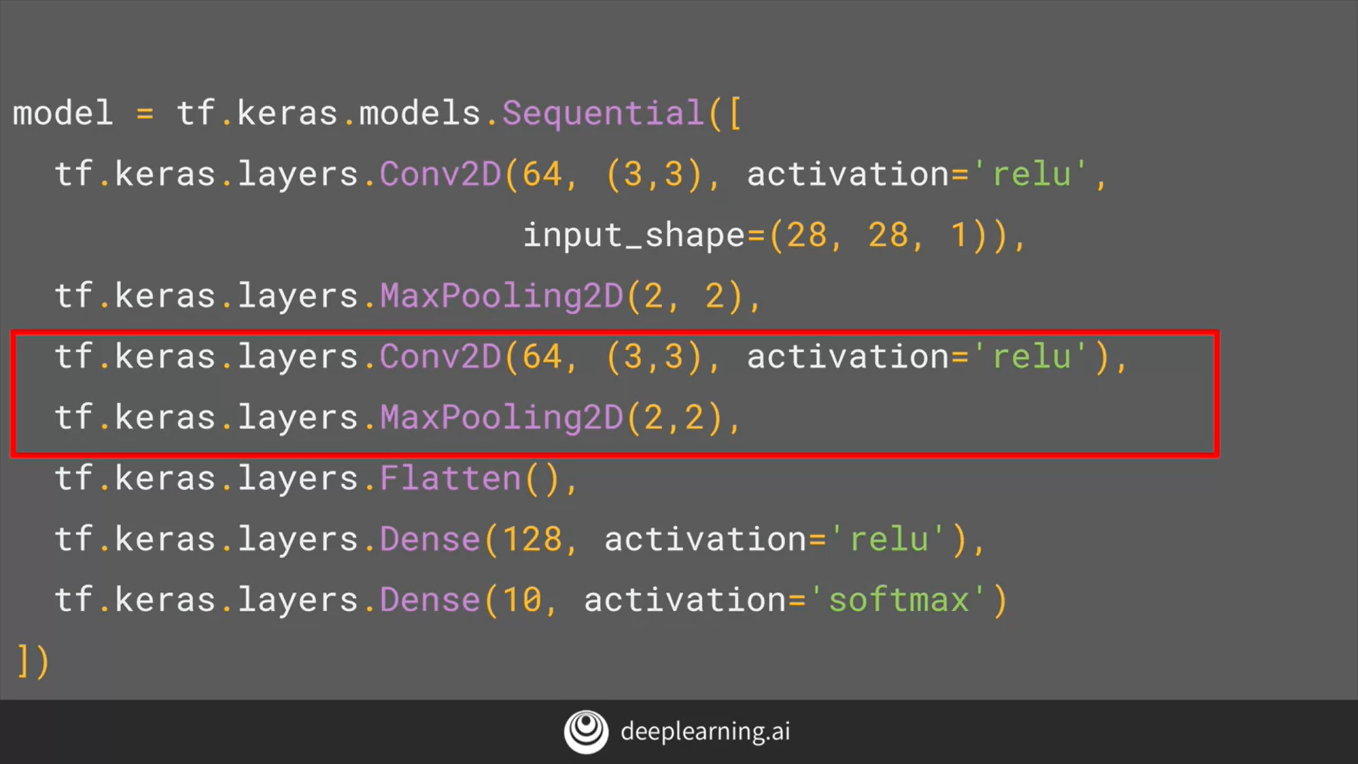 Implementing pooling layers code